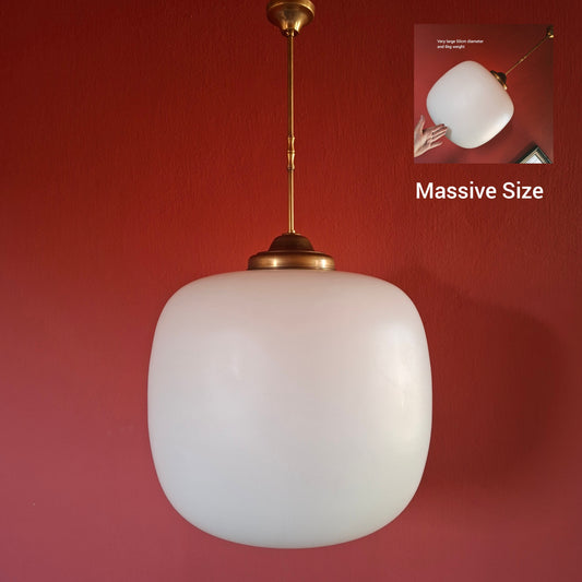 Huge Impressive Glass Pendant Lights with Brass Fittings 2 Available