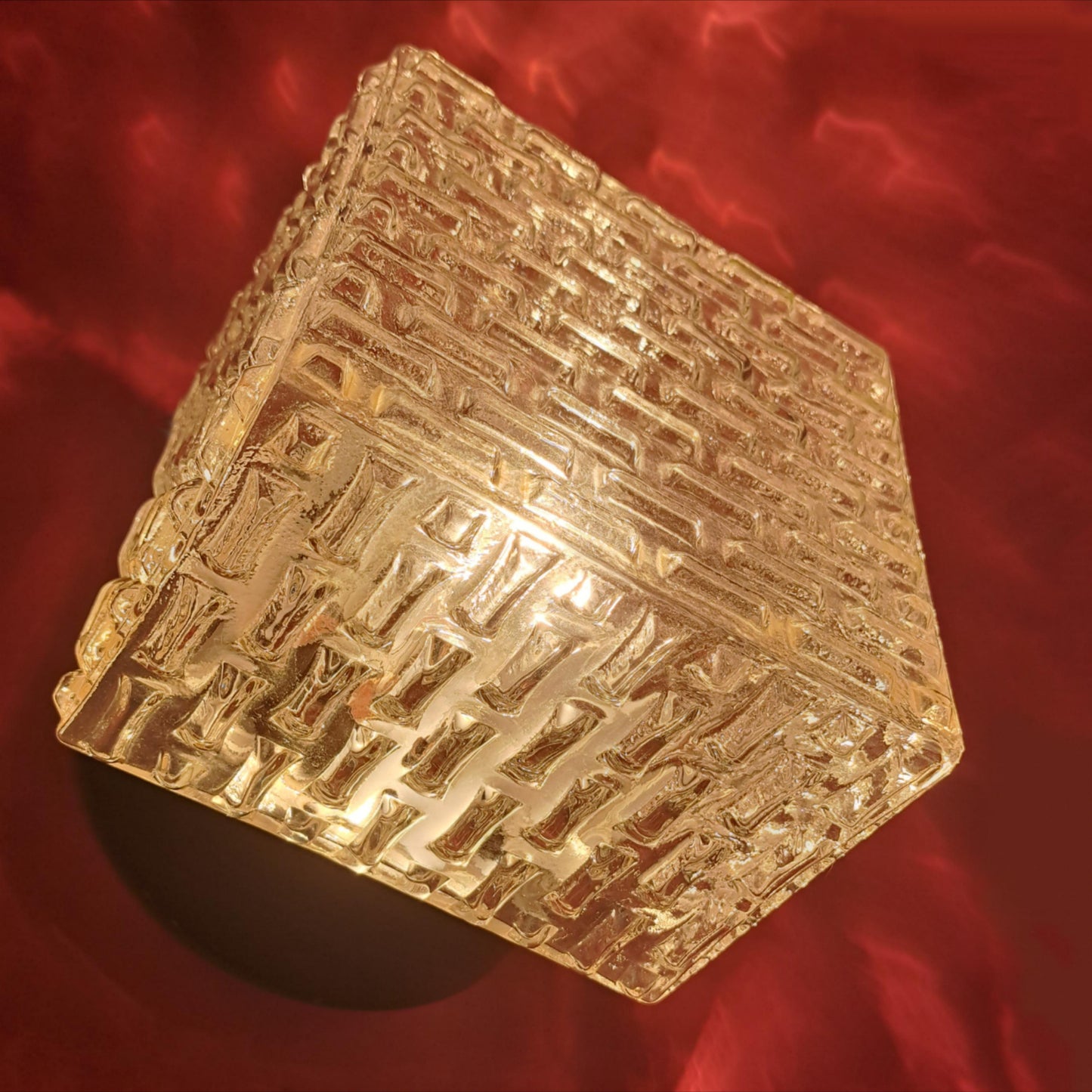 Mid Century Crystal Glass Cube Sconce Ceiling Wall Lights MULTIPLES AVAILABLE