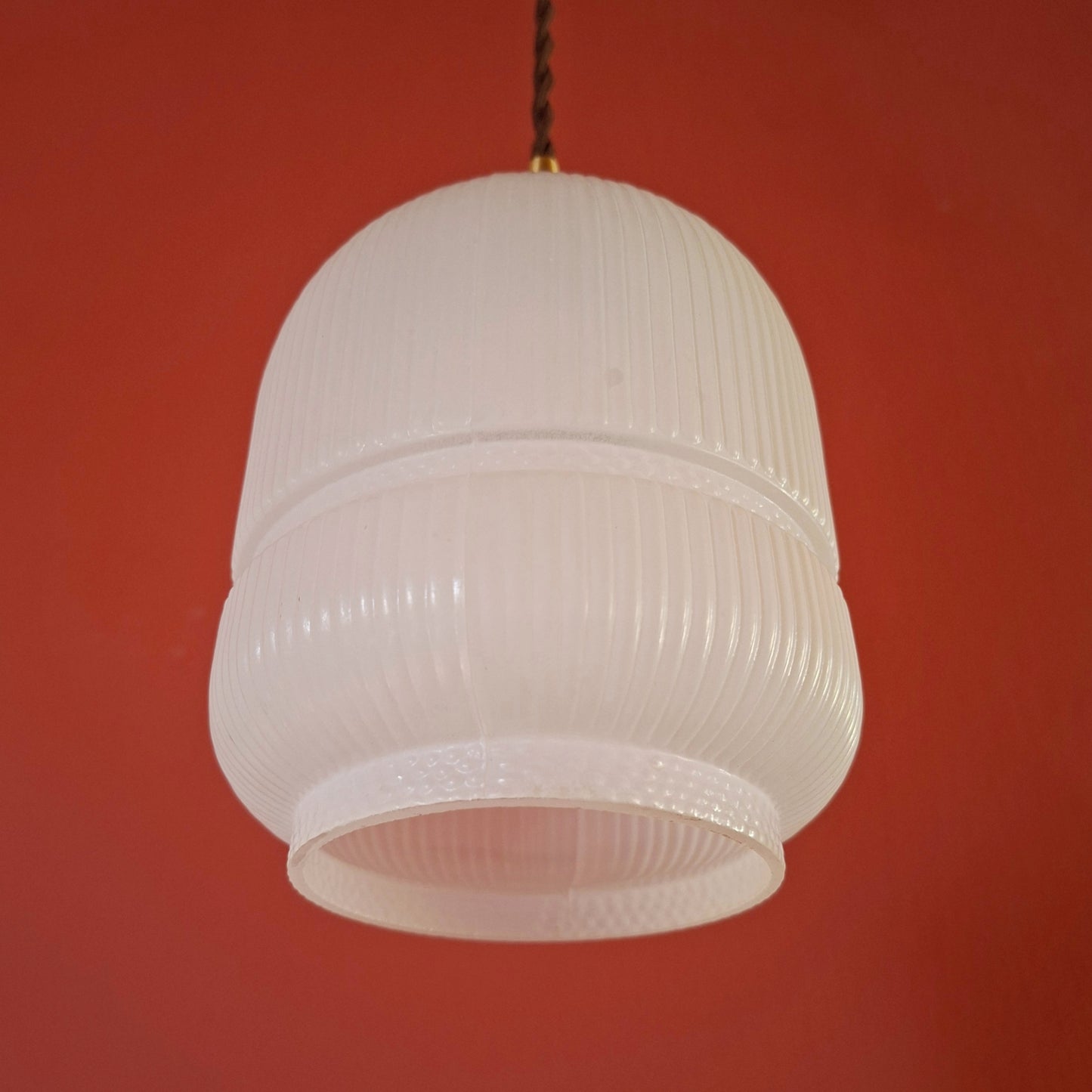 3 Small Mid Century Glass Pendant Lights