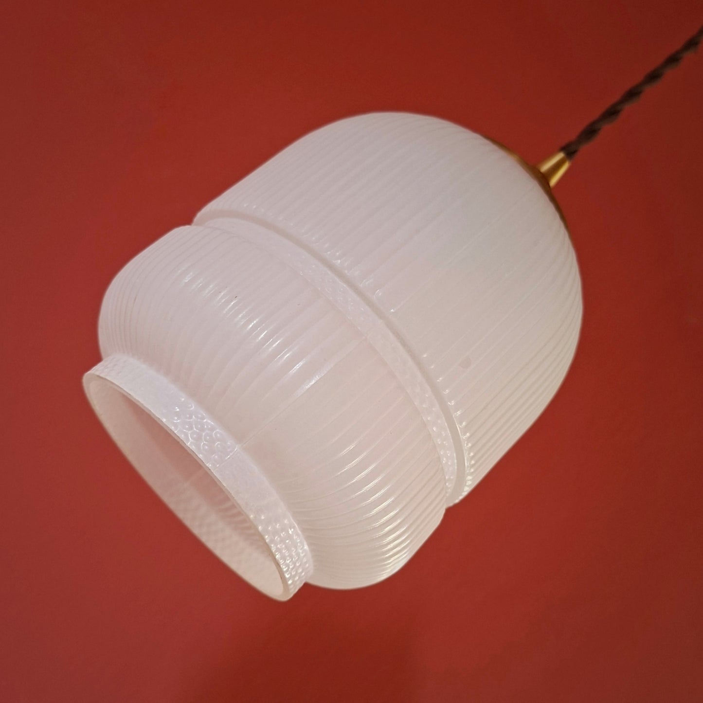 3 Small Mid Century Glass Pendant Lights