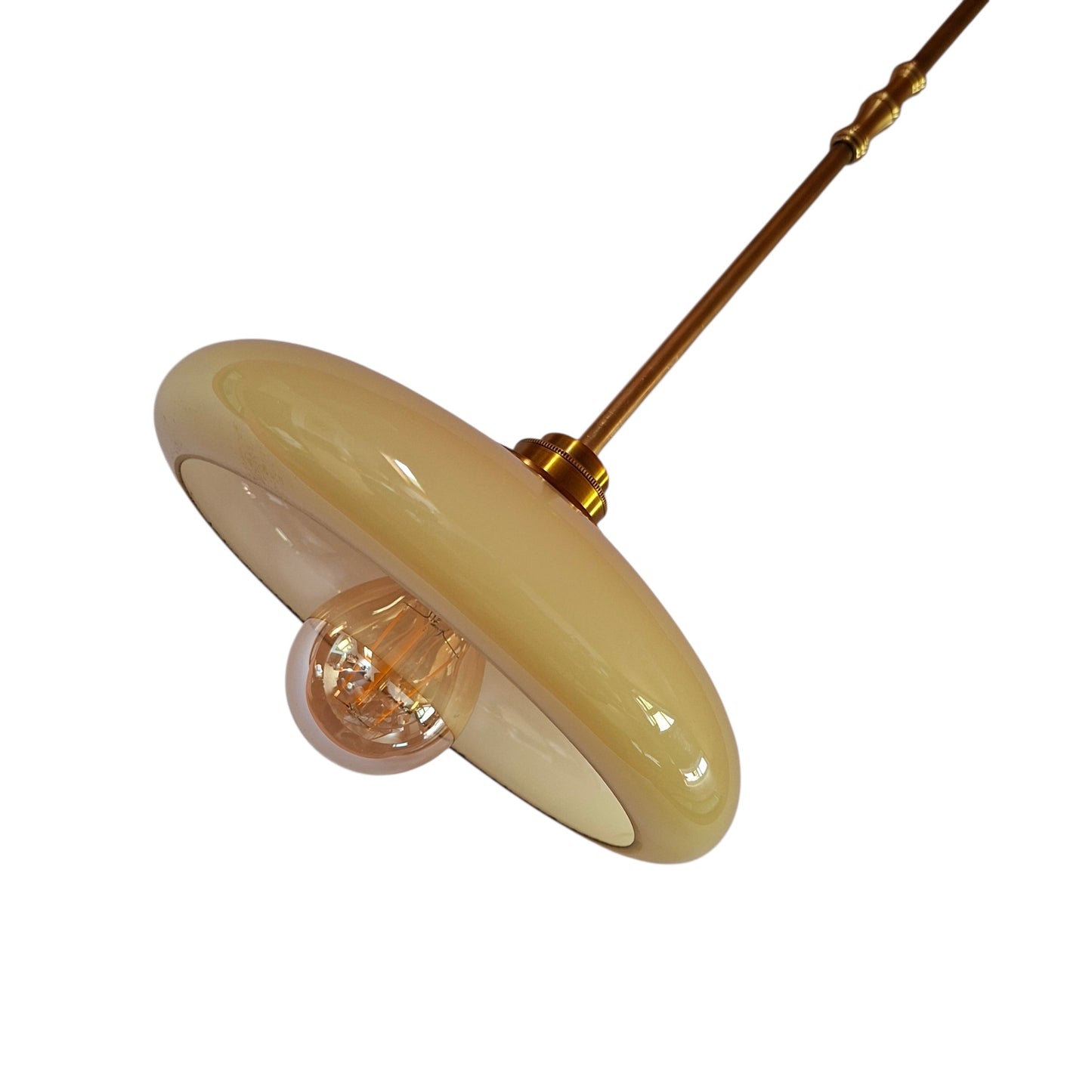 3 Small Cream Opaline Glass Pendant Lights