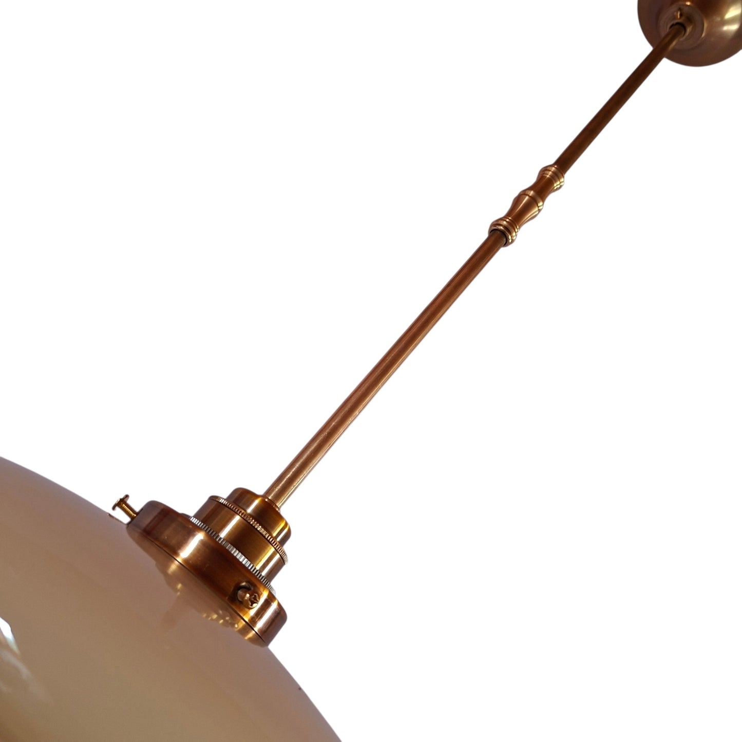 3 Small Cream Opaline Glass Pendant Lights