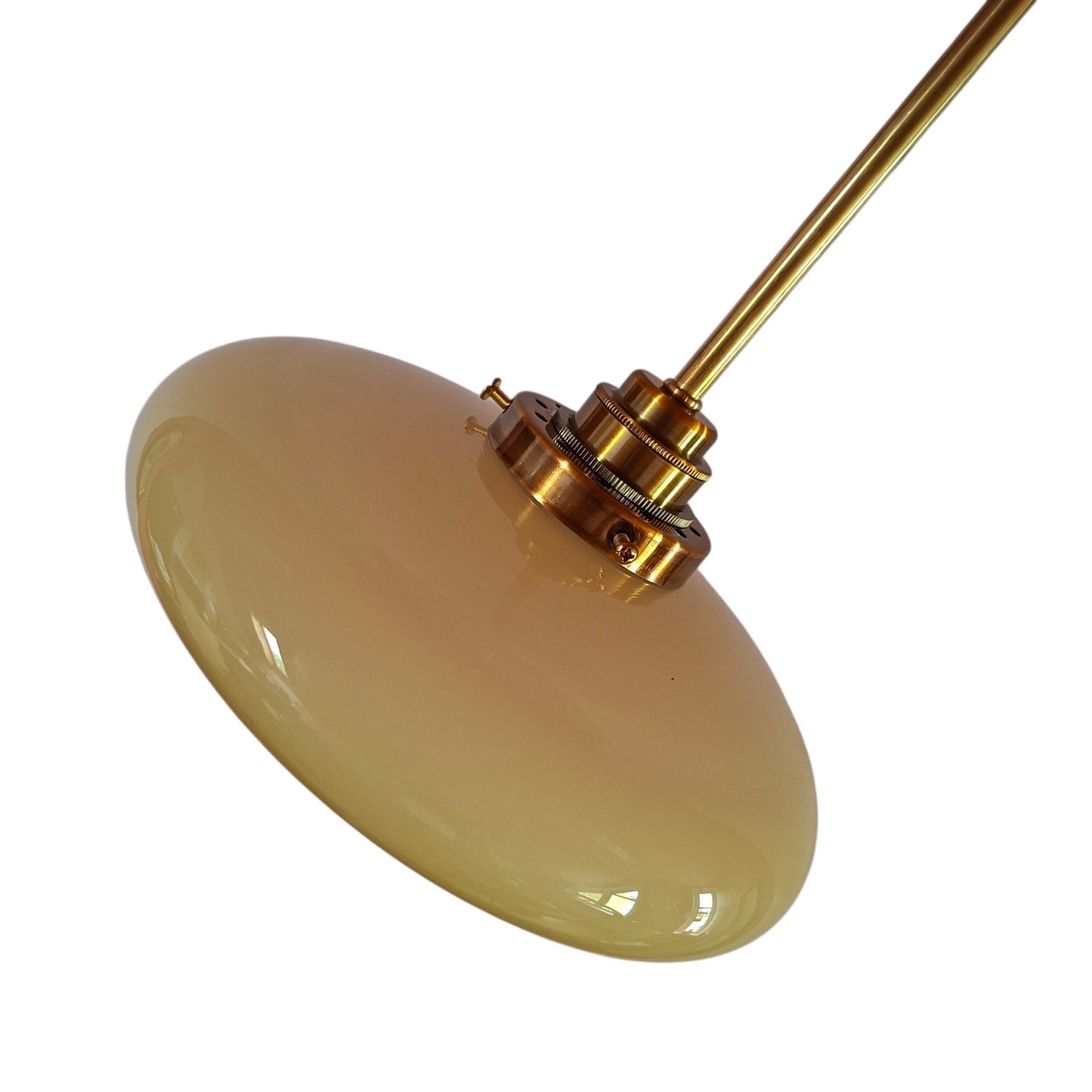 3 Small Cream Opaline Glass Pendant Lights