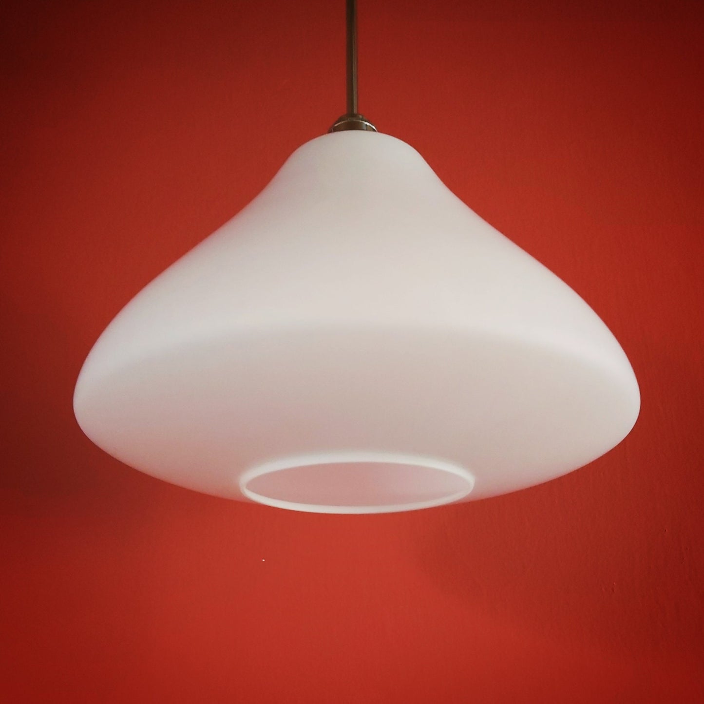 Vintage Opaline Glass Pendant Light