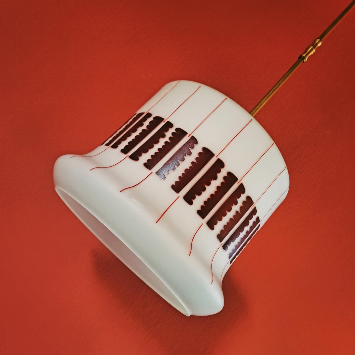 1960s Opaline Glass Retro Pendant Light