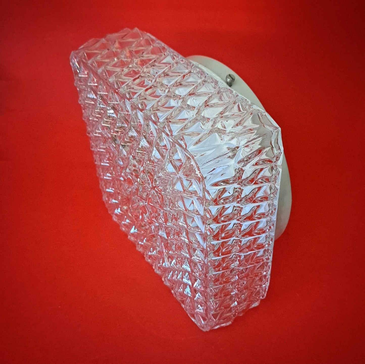 Crystal Glass Ceiling Sconce: Square Flush Mount Light (20cm)
