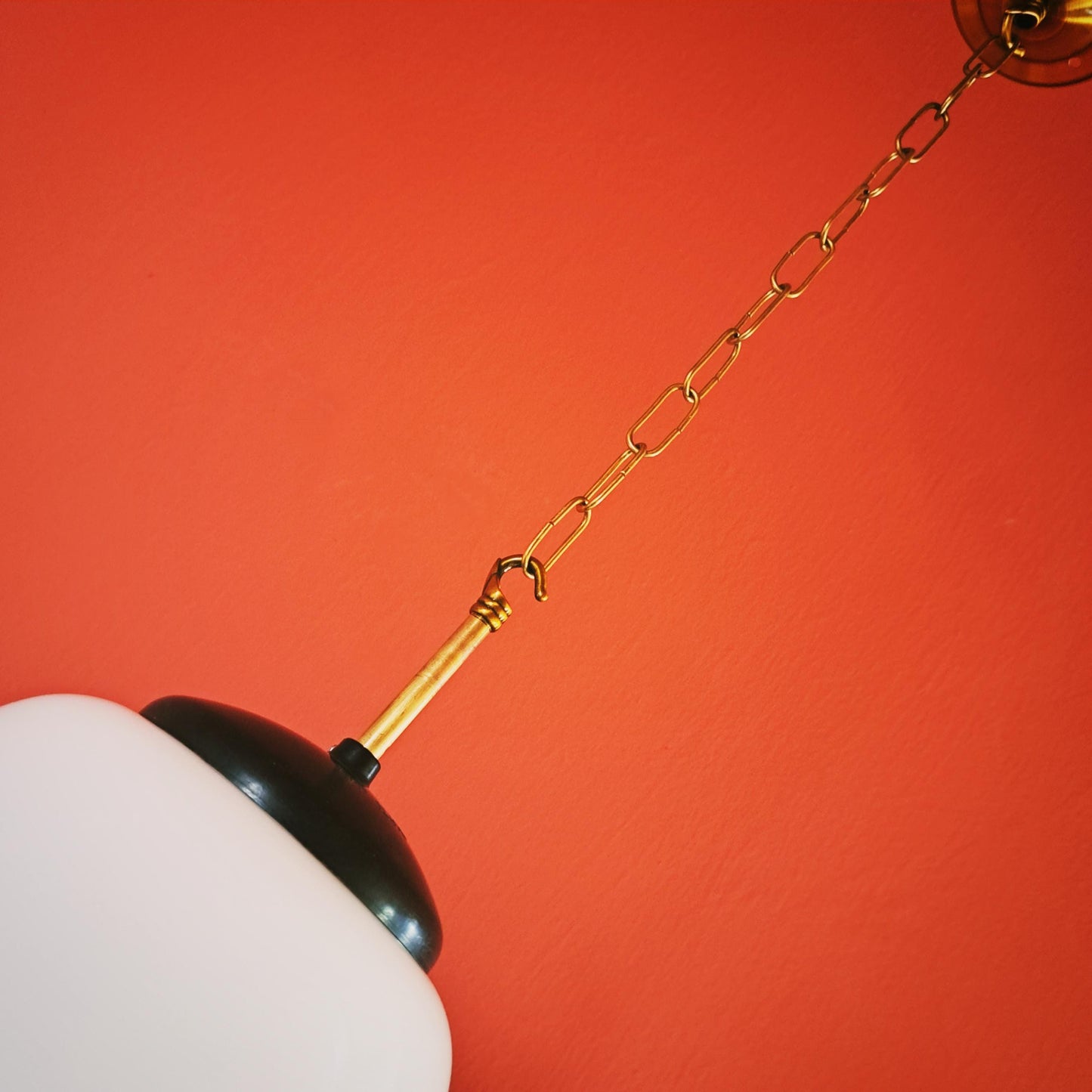 Mid Century Opaline Glass Schoolhouse Pendant Lights MULTIPLES AVAILABLE