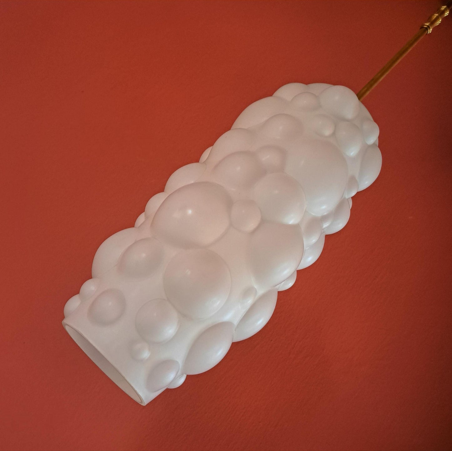 Vintage 1960's white opaline milk glass bubble pendant light