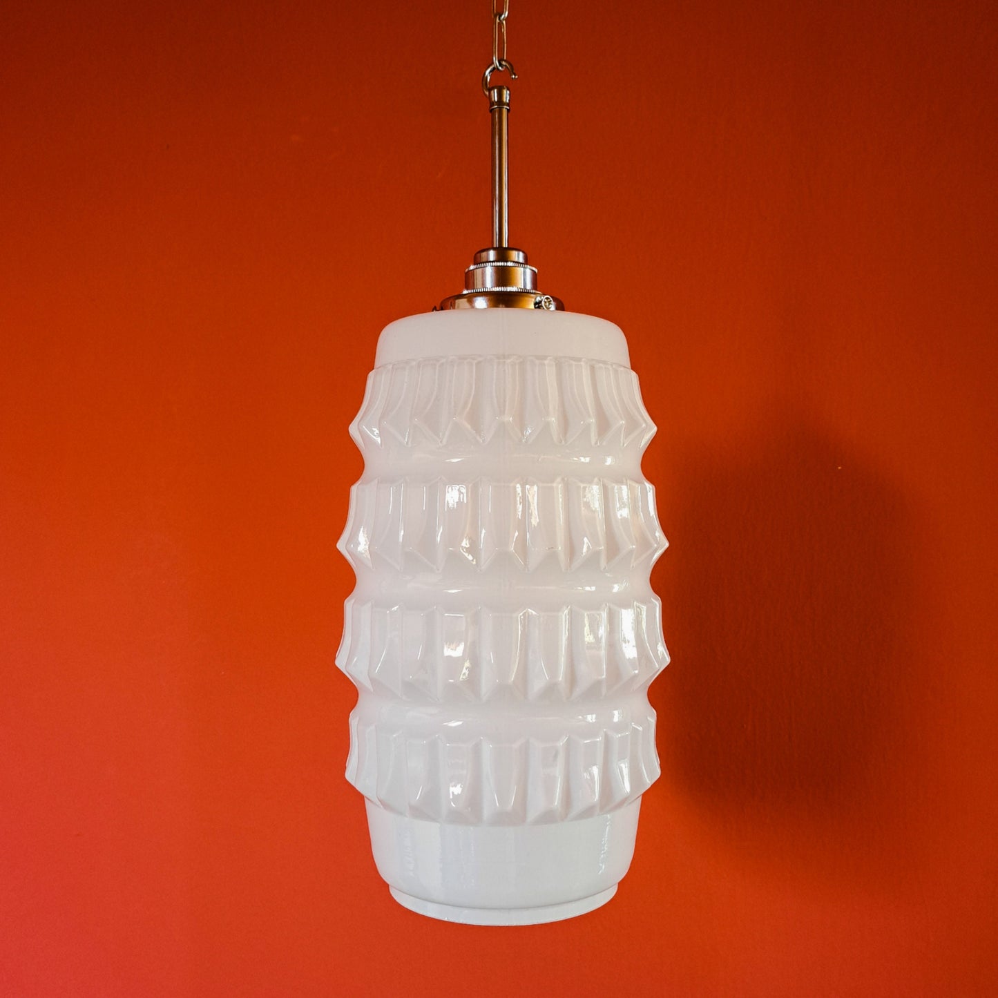 Vintage Milk Glass Opaline Pendant Light