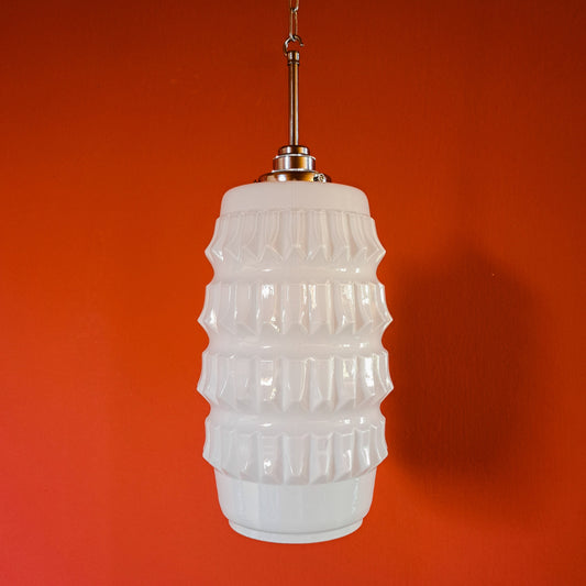 Vintage Milk Glass Opaline Pendant Light