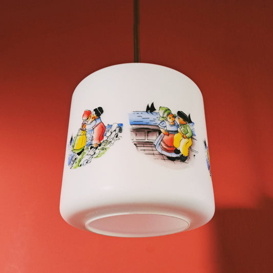 Mid Century Children's Opaline Glass Pendant Light