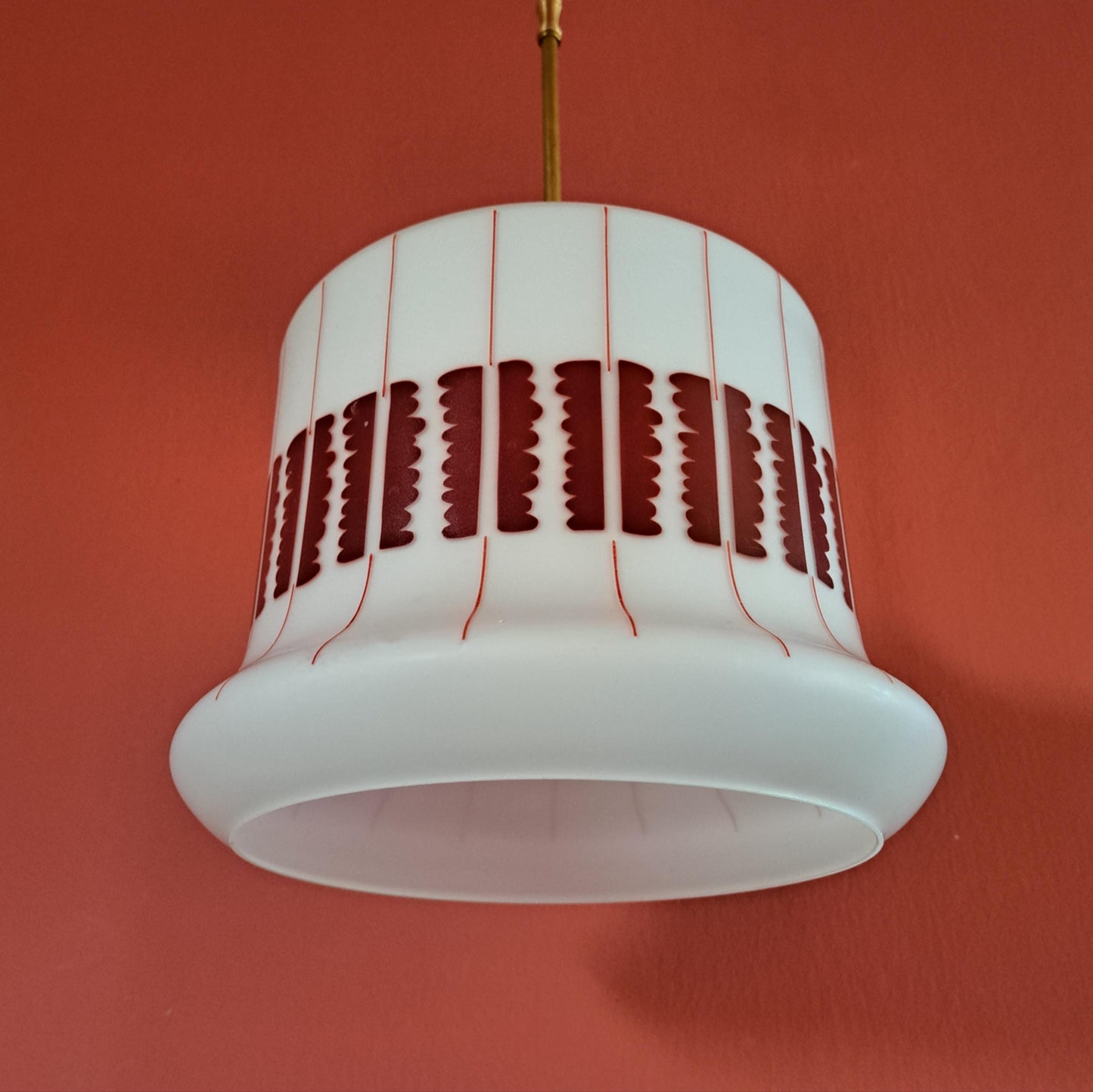 1960s Opaline Glass Retro Pendant Light