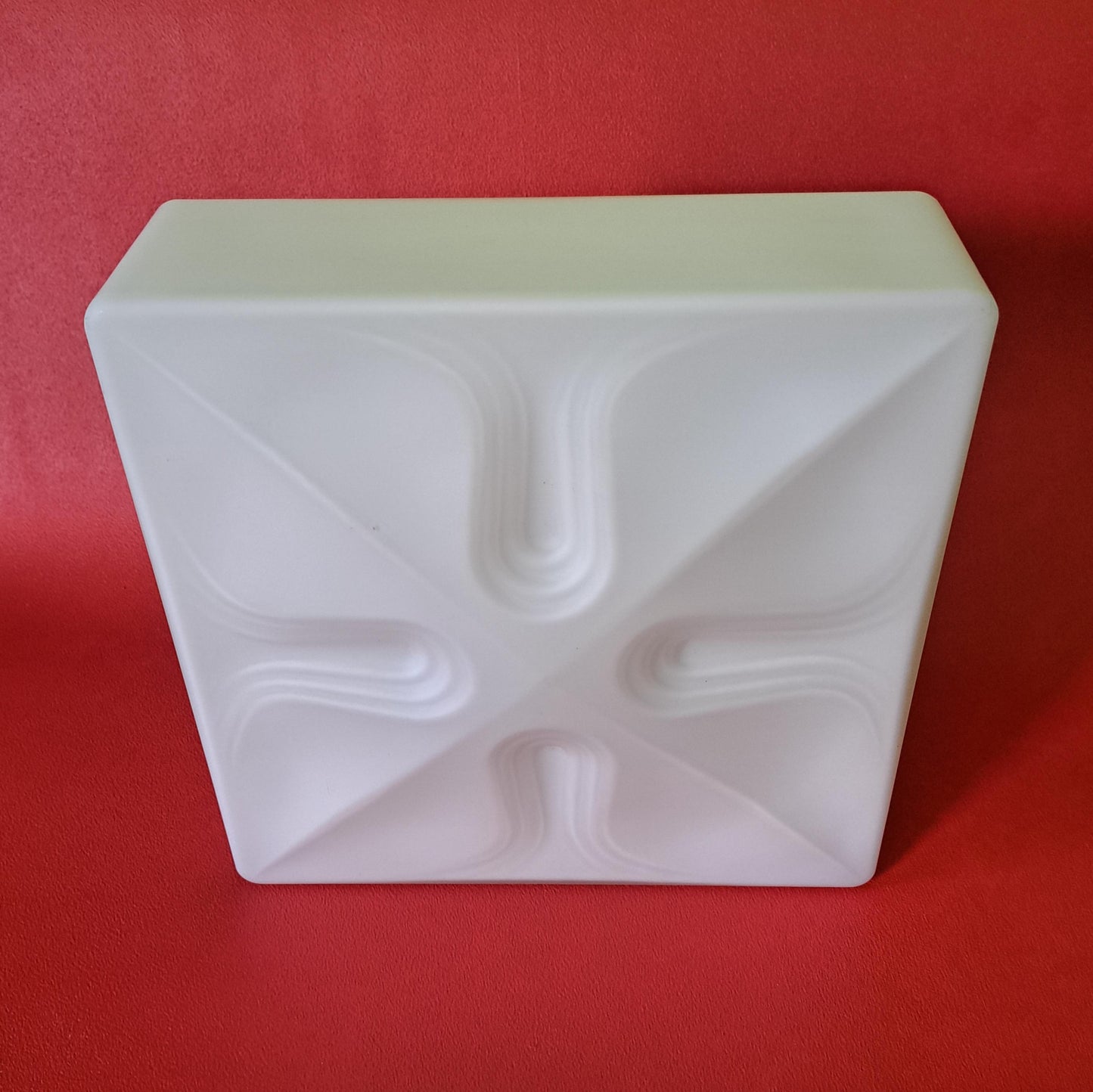 Mid Century Square White Opaline Glass Ceiling Sconce MULTIPLES AVAILABLE