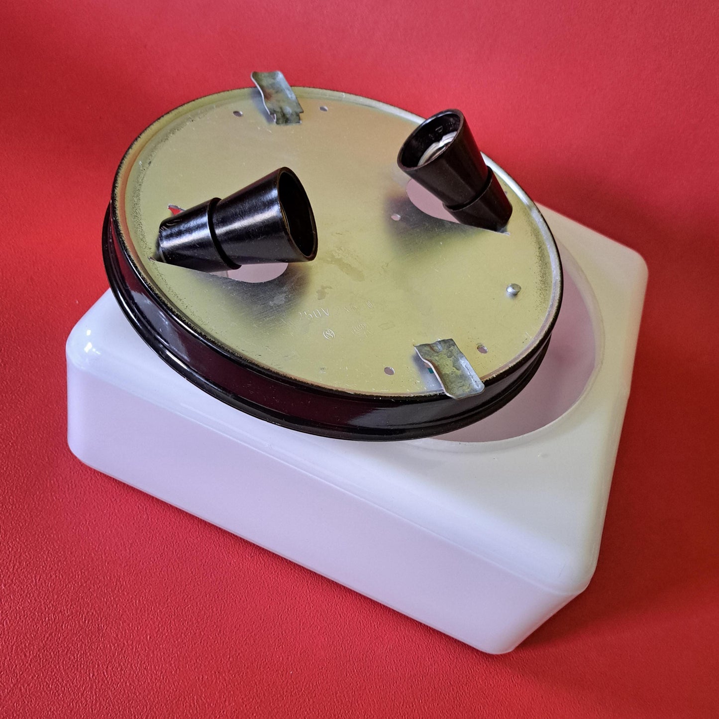 Square Mid Century Opaline Glass Wall Ceiling Sconces MULTIPLES AVAILABLE