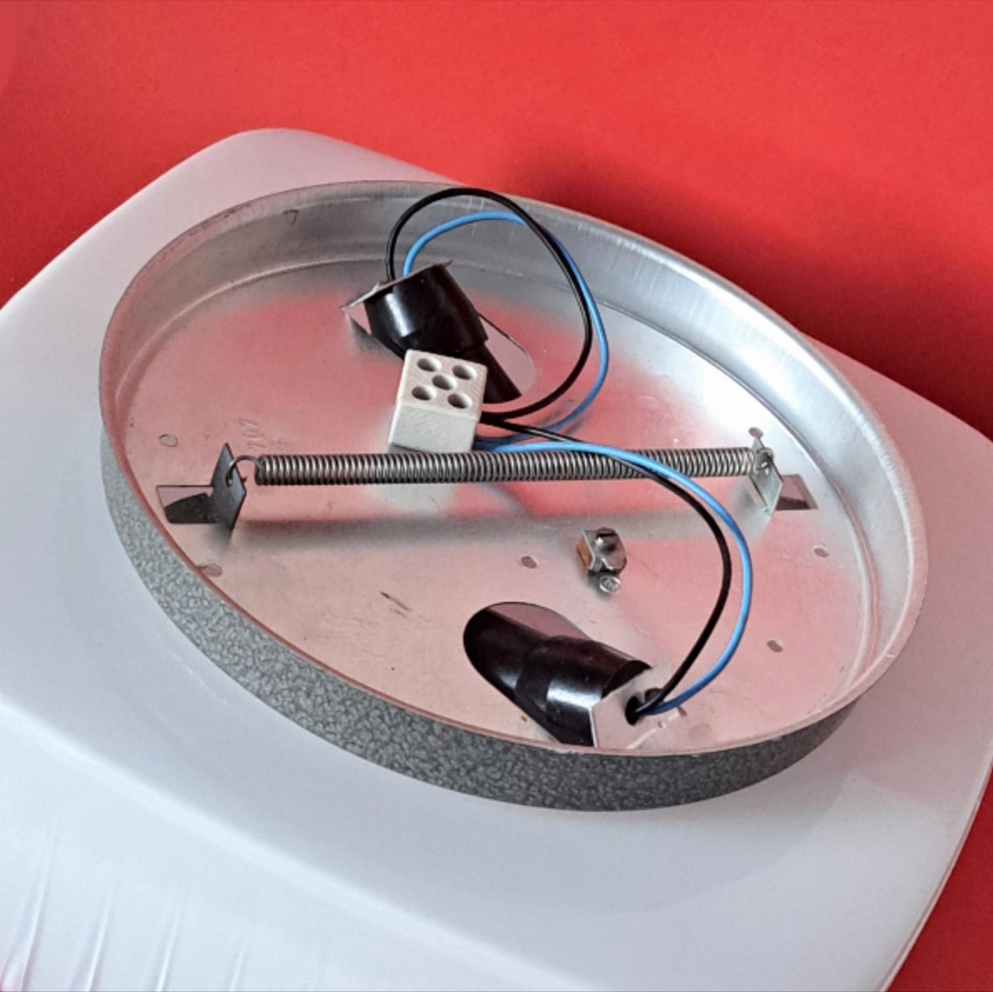 Vintage Square Opaline Glass Ceiling Wall Sconce Light