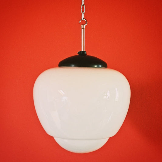 Vintage Schoolhouse Opaline Glass Pendant Lights MULTIPLES AVAILABLE