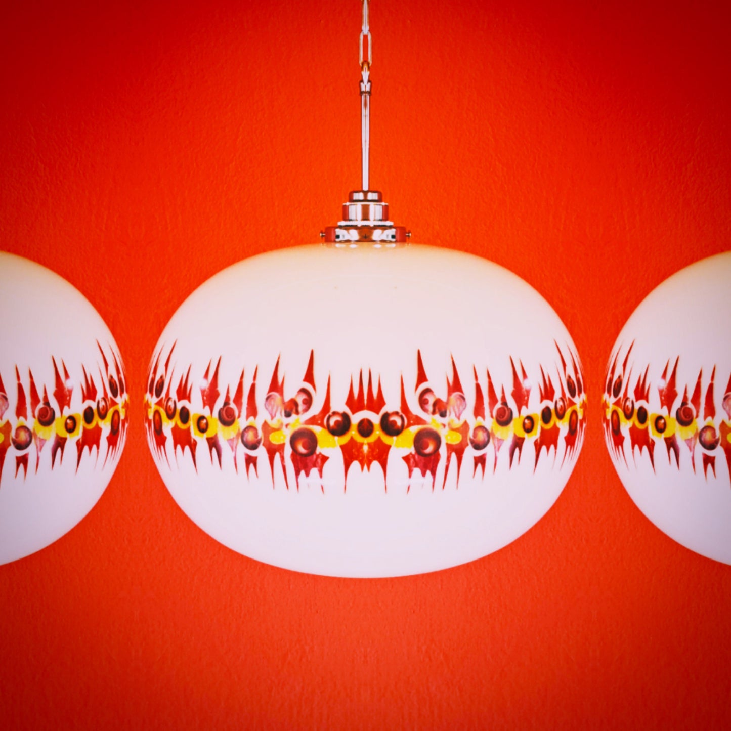 Mid Century Opaline Glass Pendant Lights MULTIPLES AVAILABLE