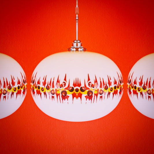 Mid Century Opaline Glass Pendant Lights MULTIPLES AVAILABLE