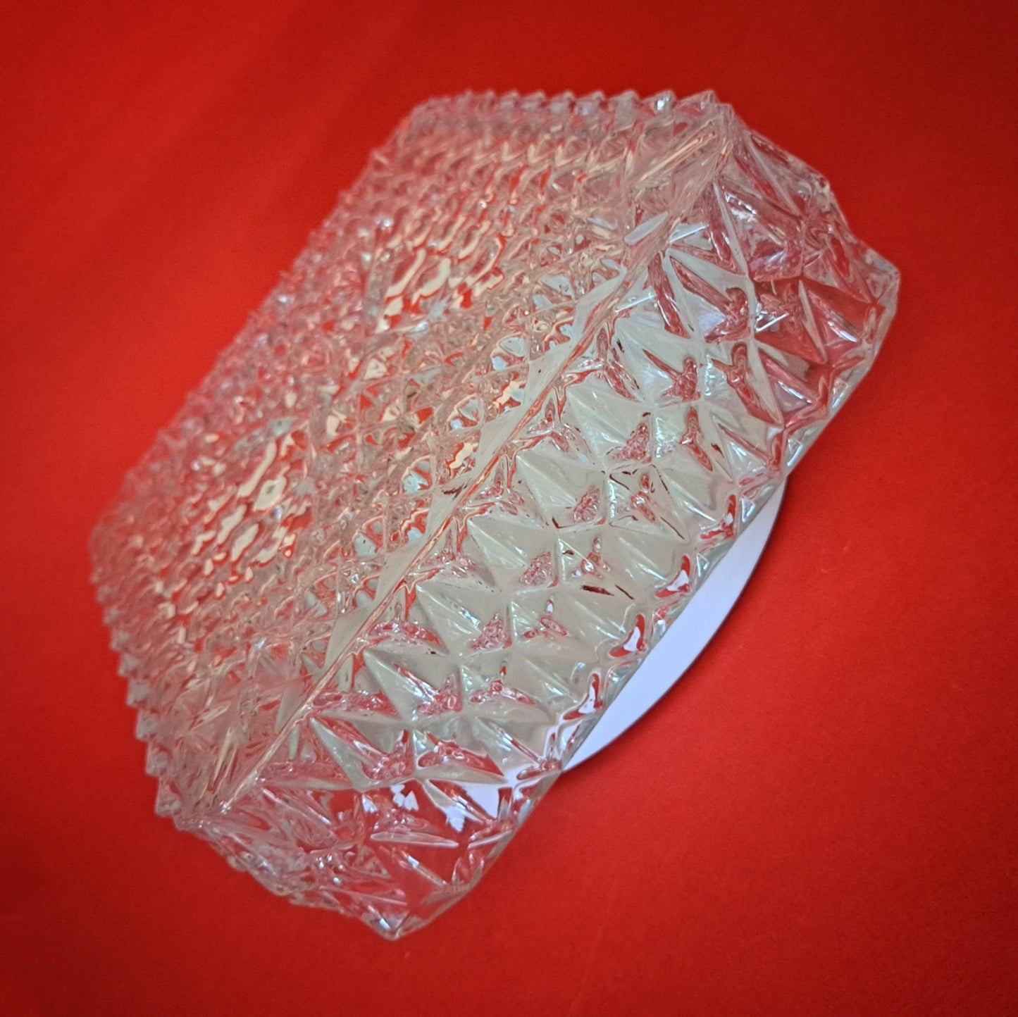 Crystal Glass Ceiling Sconce: Square Flush Mount Light (20cm)