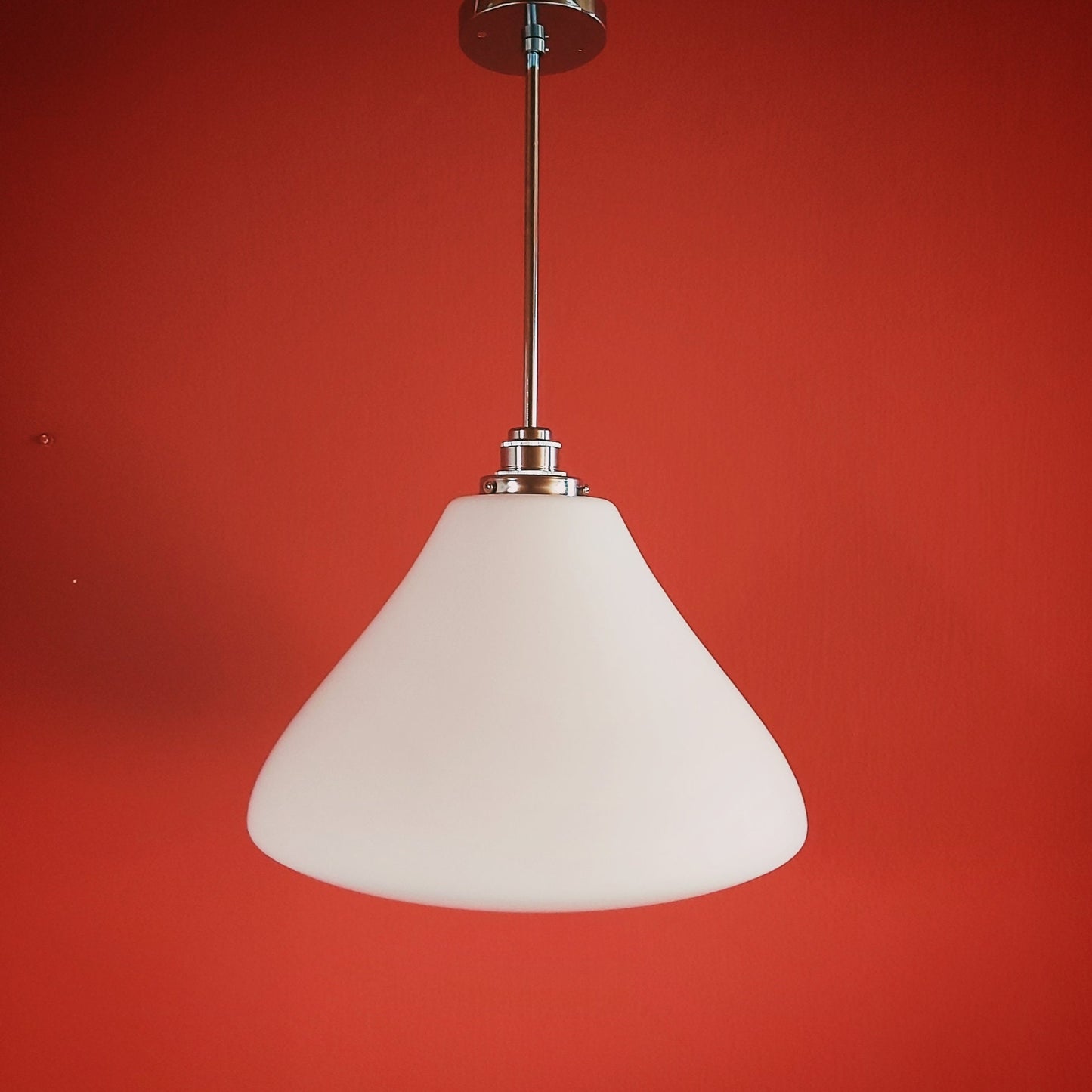 Vintage Opaline Glass Pendant Light