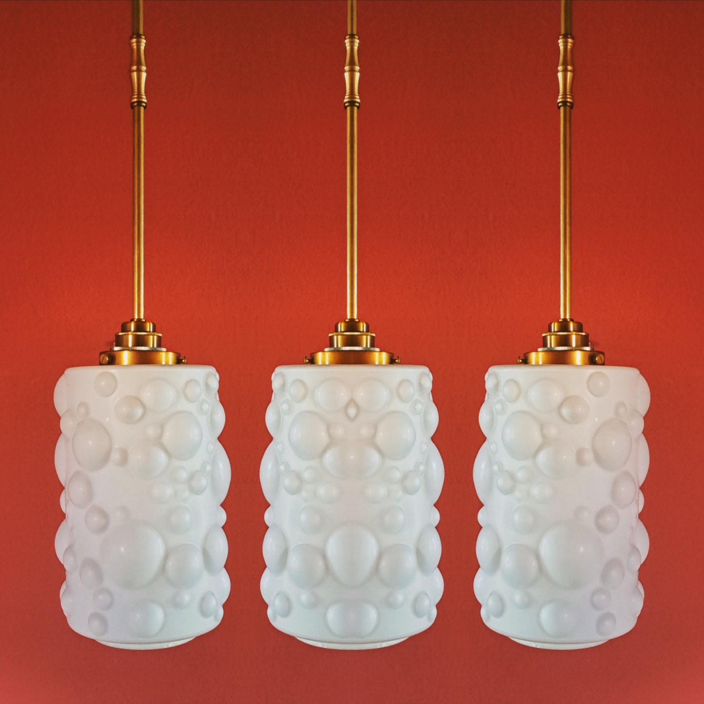 Mid Century Opaline Bubble Glass Pendant Lights MULTIPLES AVAILABLE
