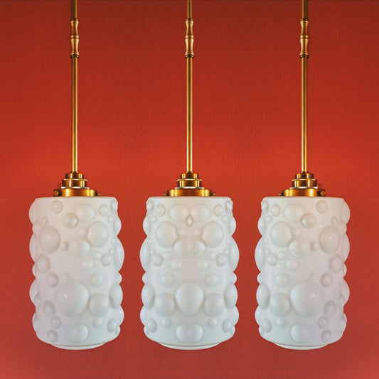 Mid Century Opaline Bubble Glass Pendant Lights MULTIPLES AVAILABLE