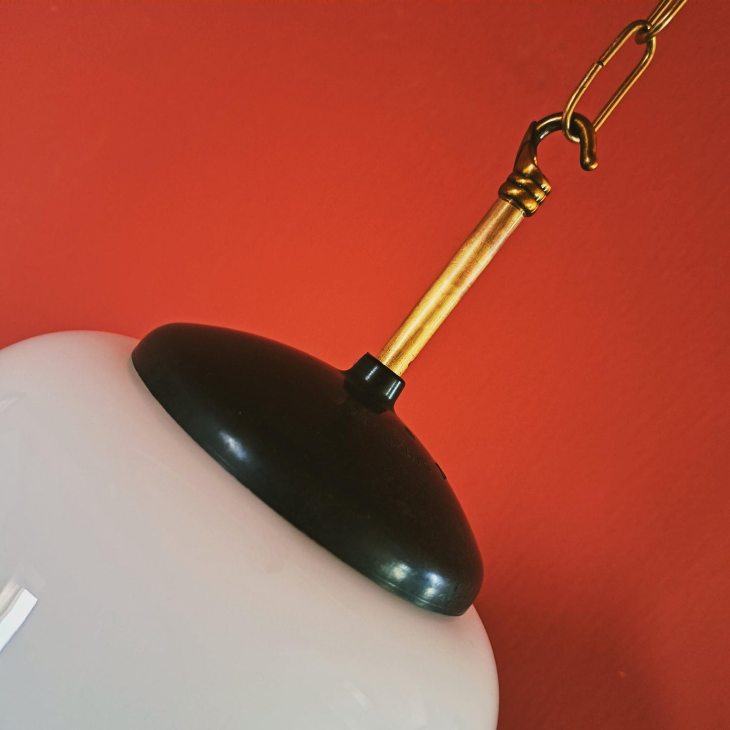 Mid Century Opaline Glass Schoolhouse Pendant Lights MULTIPLES AVAILABLE