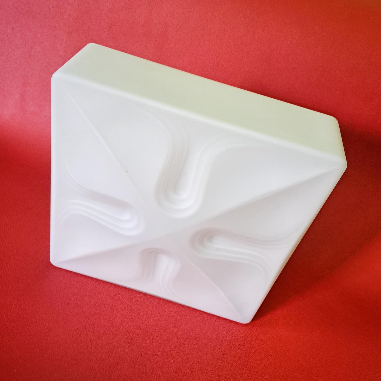 Mid Century Square White Opaline Glass Ceiling Sconce MULTIPLES AVAILABLE