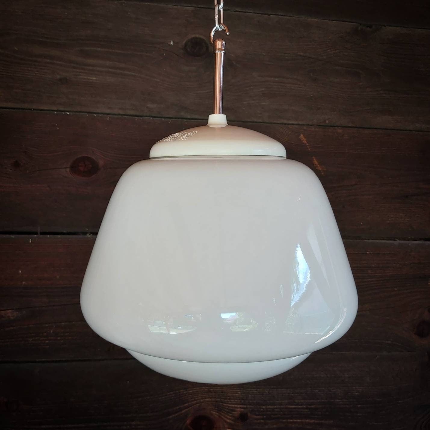 Vintage Schoolhouse Milk Glass Pendant Lights MULTIPLES AVAILABLE