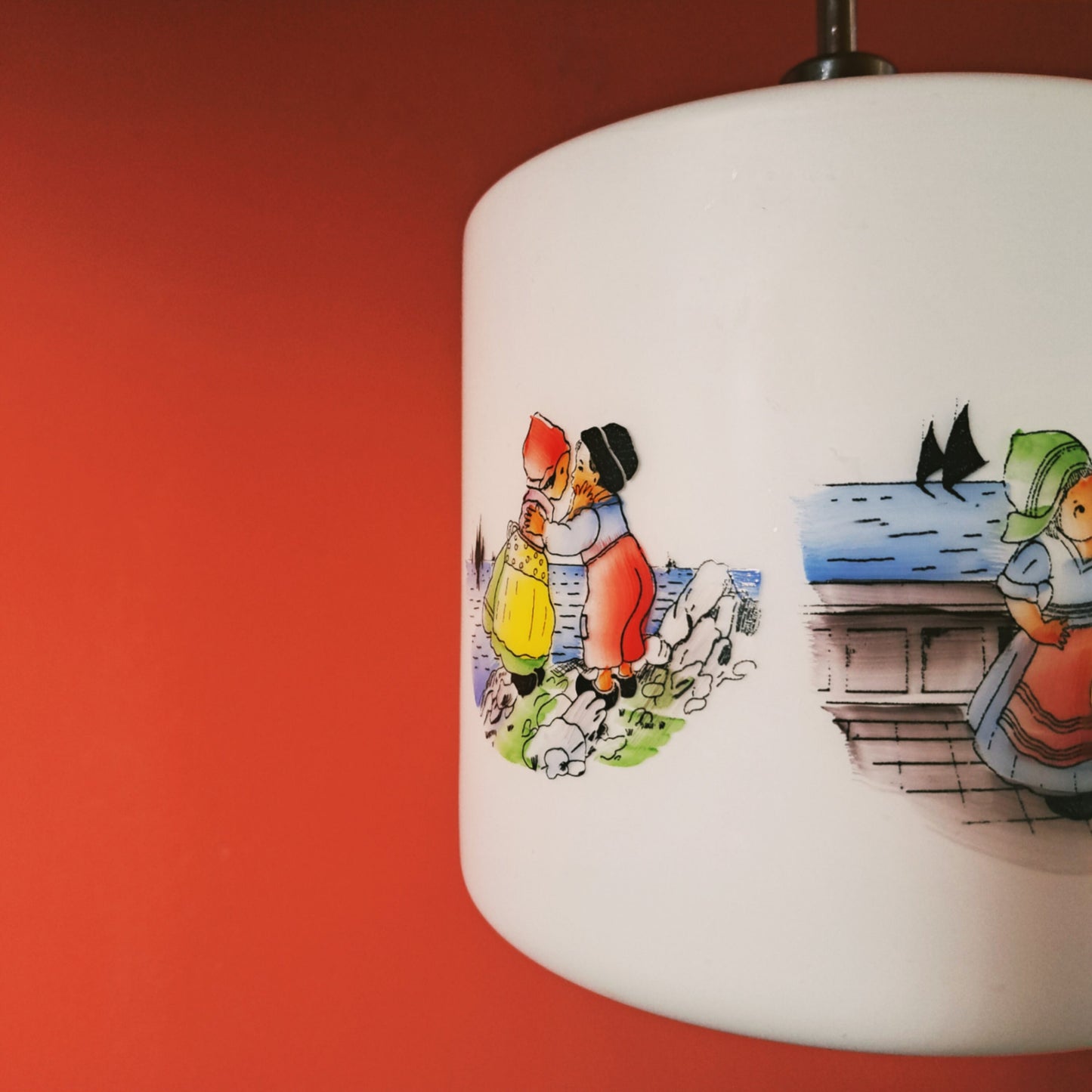 Mid Century Children's Opaline Glass Pendant Light