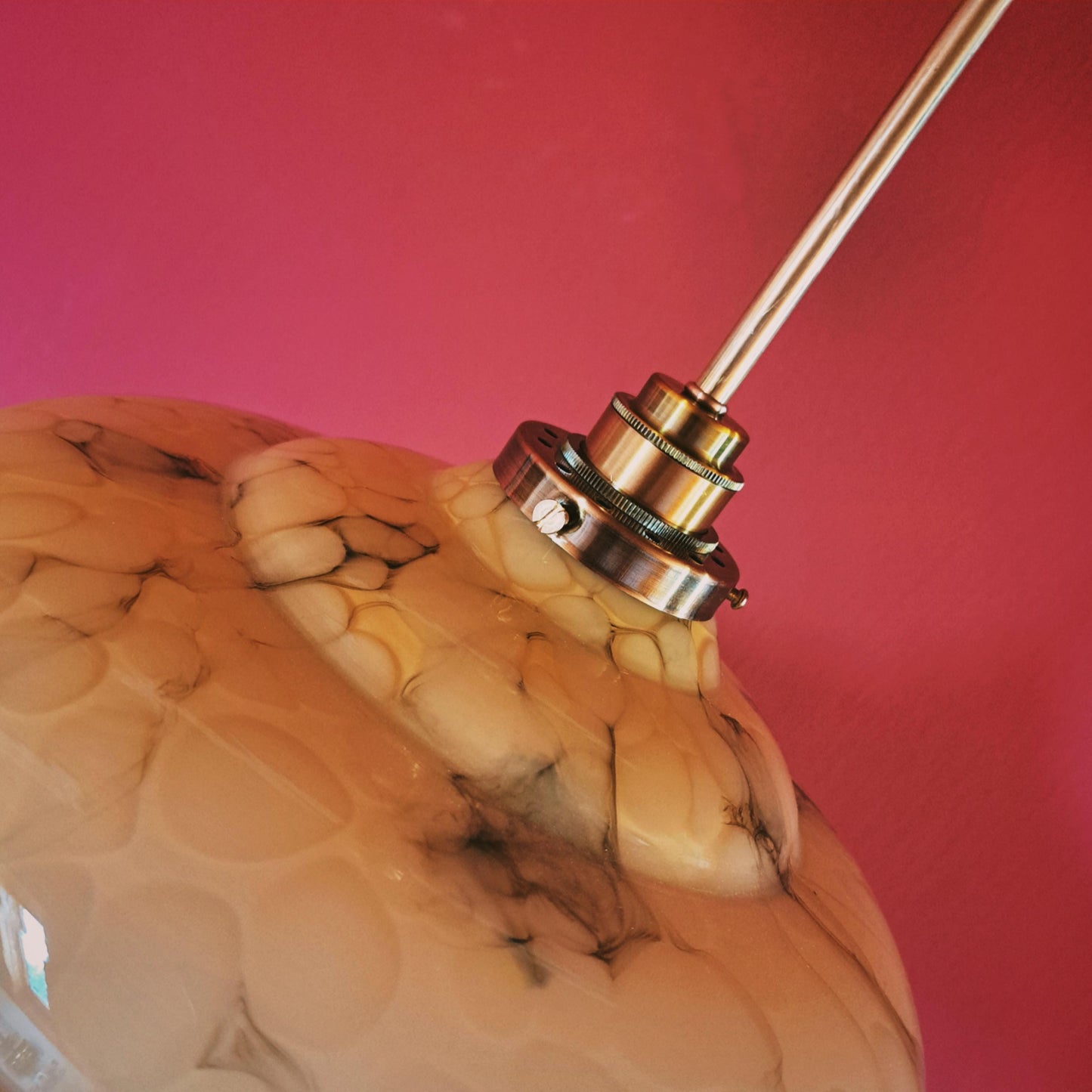 Art Deco Opaline Marbled Glass Pendant Light