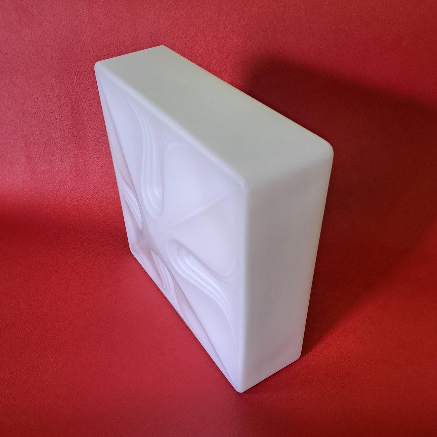 Mid Century Square White Opaline Glass Ceiling Sconce MULTIPLES AVAILABLE