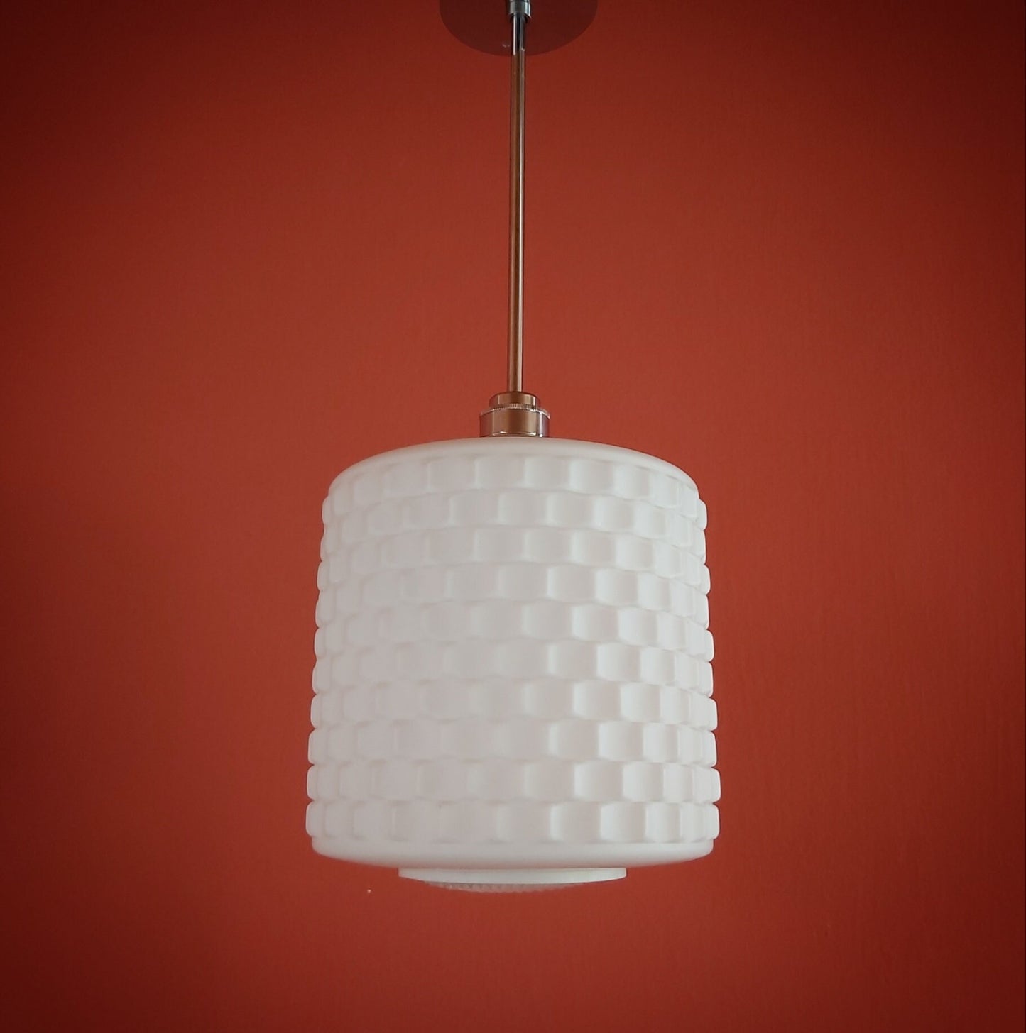 Vintage Opaline Glass pendant Light Mid Century MULTIPLES AVAILABLE