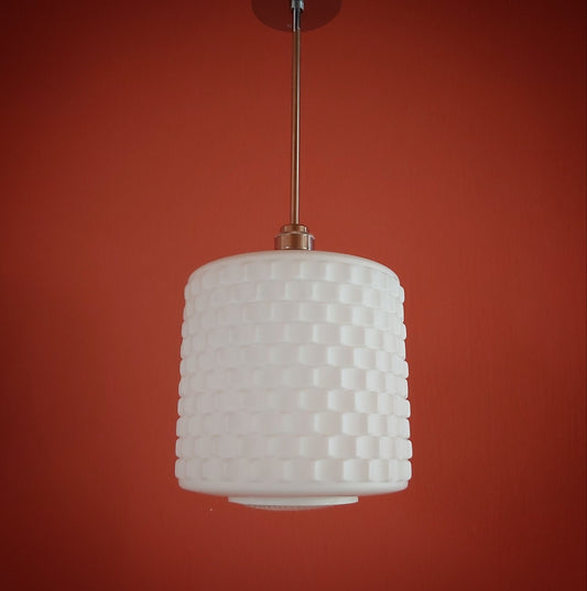 Vintage Opaline Glass pendant Light Mid Century MULTIPLES AVAILABLE