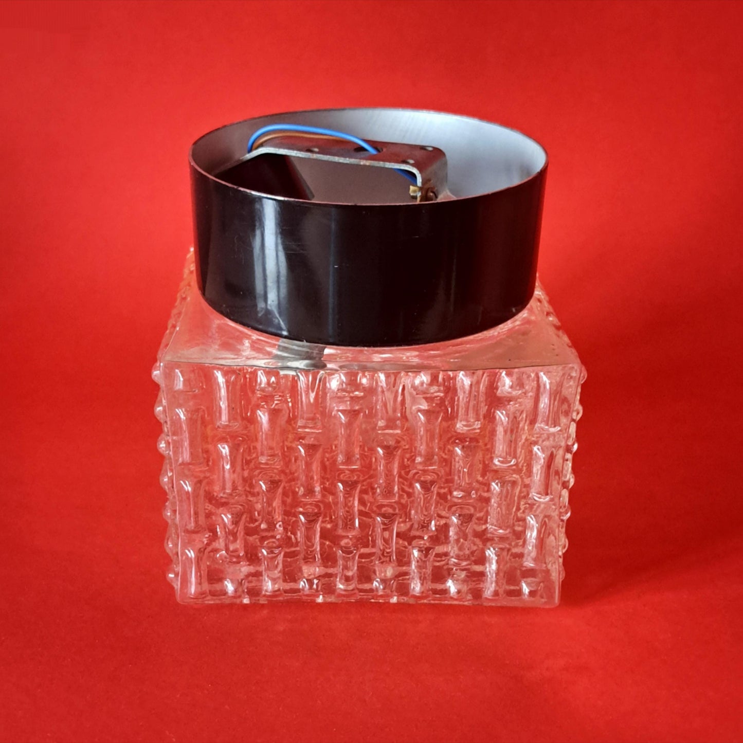 Mid Century Crystal Glass Cube Sconce Ceiling Wall Lights MULTIPLES AVAILABLE