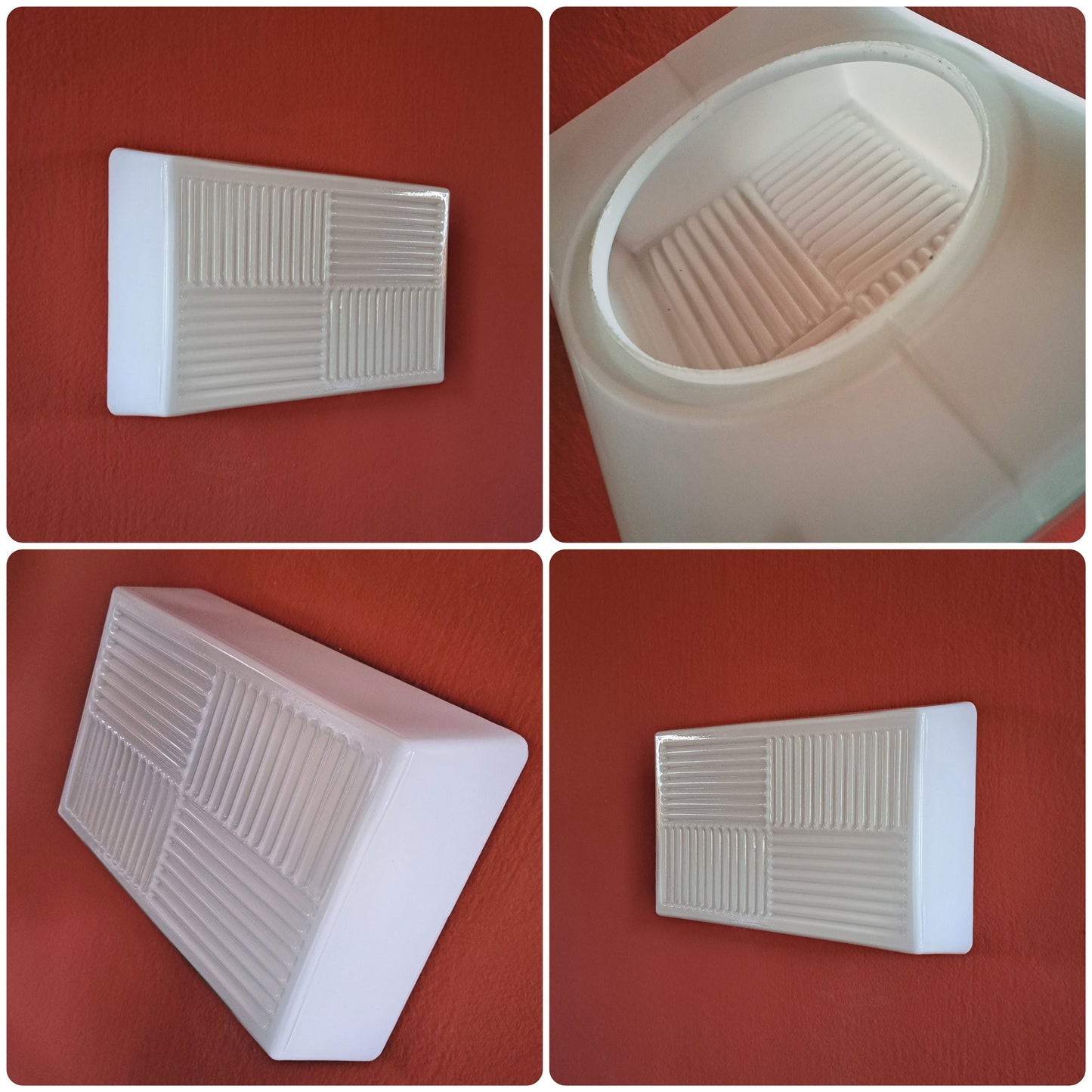 Opaline Glass Wall Sconce Light Rectangle MULTIPLES AVAILABLE