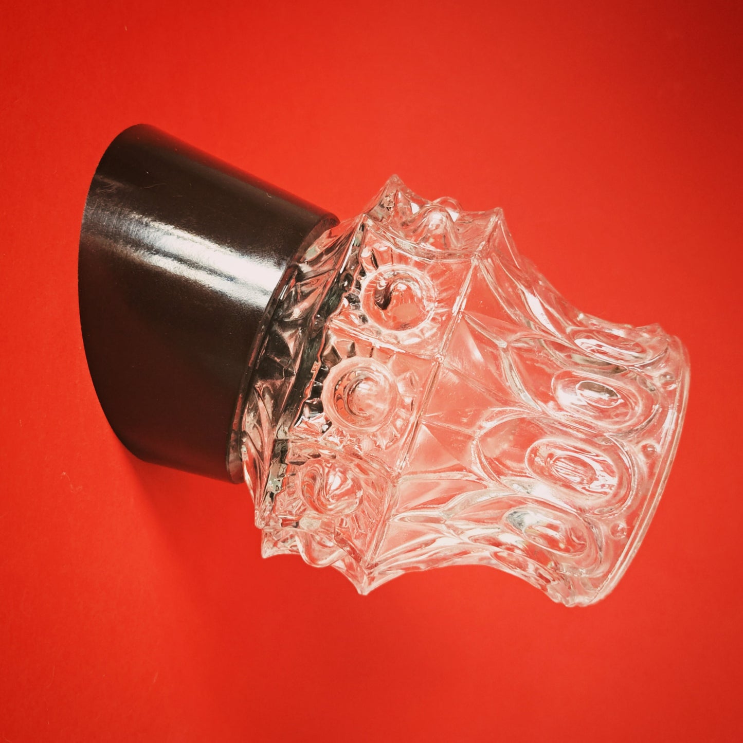 Mid Century Bakelite Crystal Glass Wall Sconce Light MULTIPLES AVAILABLE