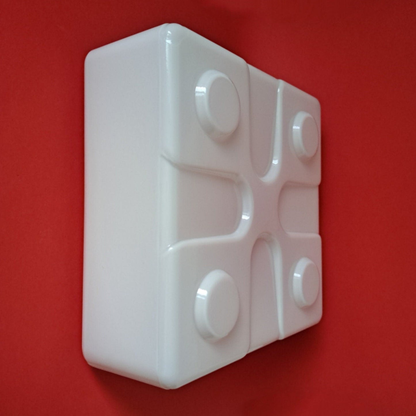 Vintage Retro Square White Opaline Glass Wall Sconces MULTIPLES AVAILABLE