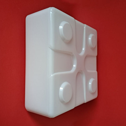 Vintage Retro Square White Opaline Glass Wall Sconces MULTIPLES AVAILABLE