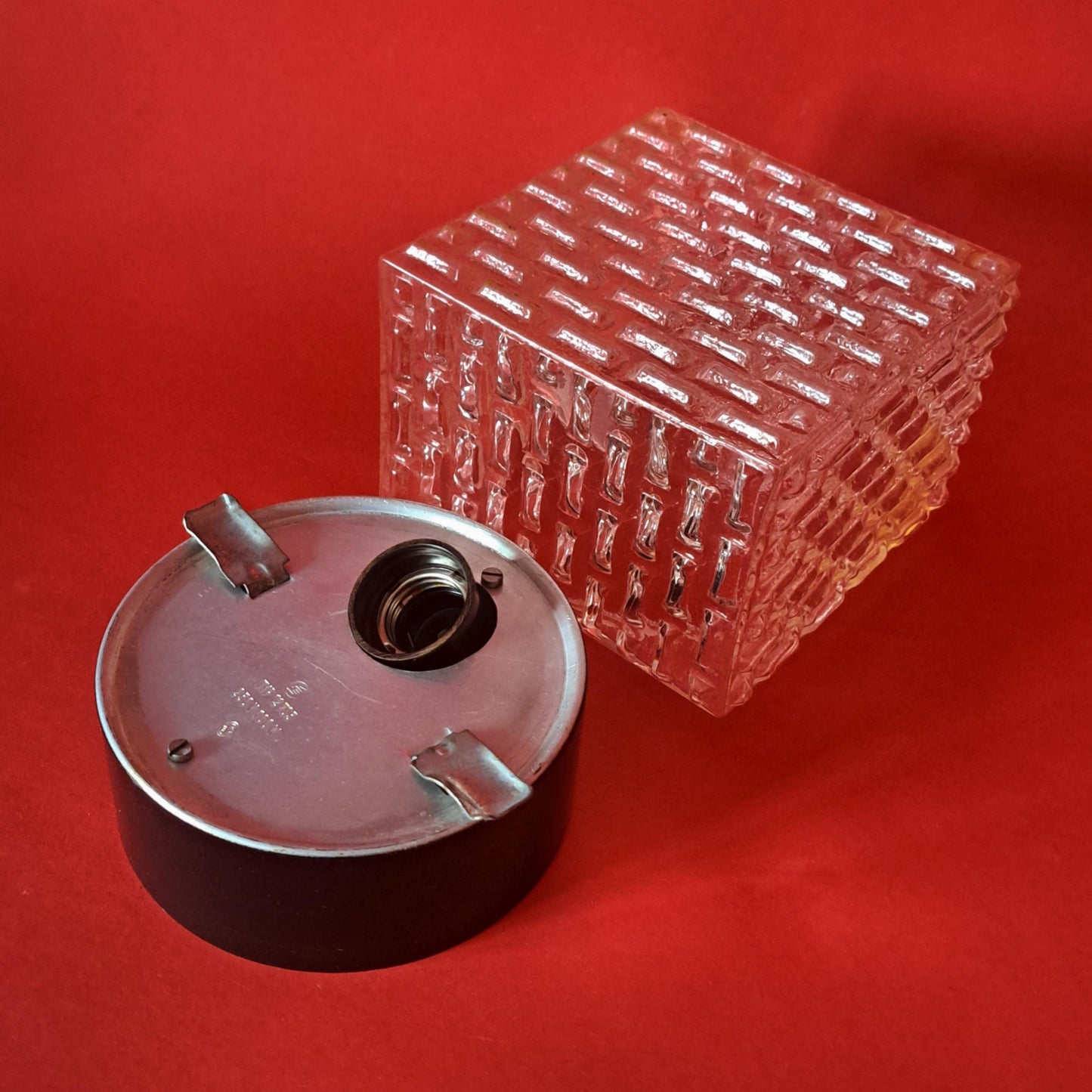 Mid Century Crystal Glass Cube Sconce Ceiling Wall Lights MULTIPLES AVAILABLE