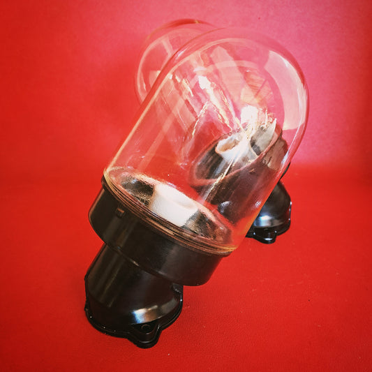 Mid Century Bakelite Clear Glass Dome Industrial Wall Sconce Light