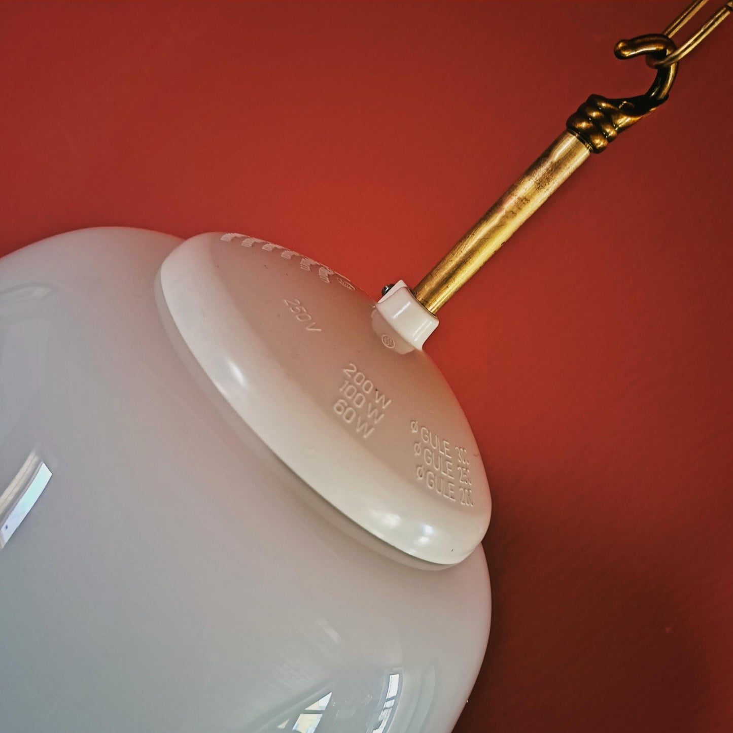 Mid Century Opaline Glass Schoolhouse Pendant Lights MULTIPLES AVAILABLE